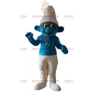 Costume de mascotte BIGGYMONKEY™ du Schtroumpf à lunettes