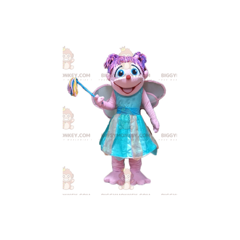 Costume de mascotte BIGGYMONKEY™ de jolie fée rose et bleue Costume de mascotte BIGGYMONKEY™ de jolie fée rose et bleue