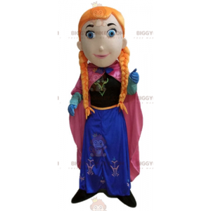 Στολή μασκότ Princess Redhead Girl BIGGYMONKEY™ με πλεξούδες - Μασκότ για αγόρια και κορίτσια - BiggyMonkey.com