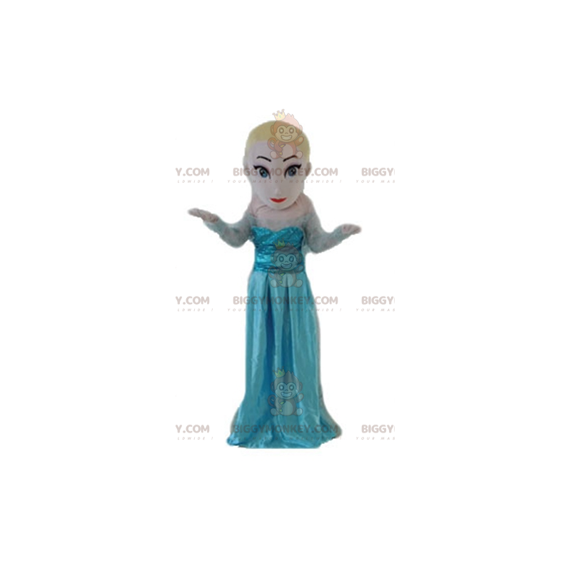 BIGGYMONKEY™ Blonde Princess Girl In Blue Dress Mascot Costume BIGGYMONKEY™ Blonde Princess Girl In Blue Dress Mascot Costume