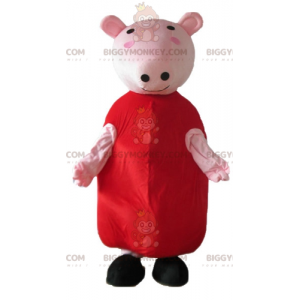 BIGGYMONKEY™ Costume da mascotte Maialino rosa con vestito