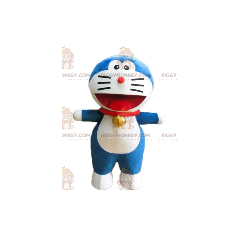 Kostým maskota Doraemon slavné manga modré kočky BIGGYMONKEY™ – Kostým maskota Doraemon slavné manga modré kočky BIGGYMONKEY™ –
