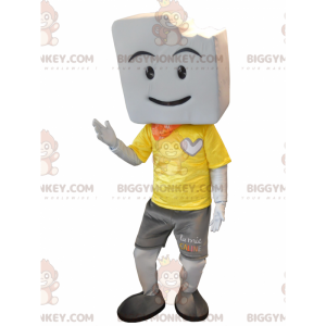 BIGGYMONKEY™ Big Giant White Marshmallow-maskotkostume -