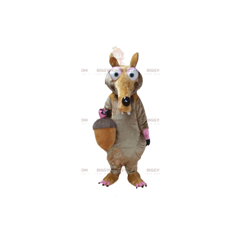 Costume de mascotte BIGGYMONKEY™ de Scrat écureuil de l'Âge de Costume de mascotte BIGGYMONKEY™ de Scrat écureuil de l'Âge de