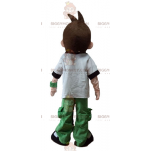 Cartoon tienerjongen BIGGYMONKEY™ mascottekostuum -