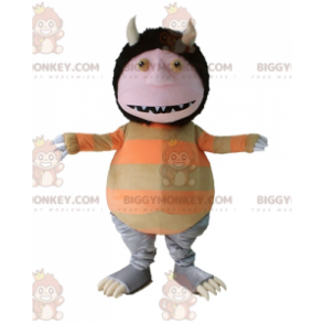 BIGGYMONKEY™ Weird Creature Kabouter Gnome Met Hoorns Mascotte