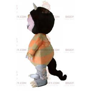BIGGYMONKEY™ Weird Creature Kabouter Gnome Met Hoorns Mascotte