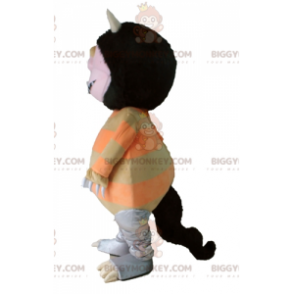 BIGGYMONKEY™ Weird Creature Kabouter Gnome Met Hoorns Mascotte
