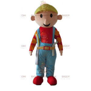 Smiling Cheerful Handyman Worker BIGGYMONKEY™ Mascot Costume -