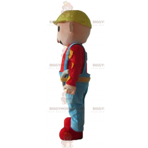 Leende Glad Handyman Worker BIGGYMONKEY™ Maskotdräkt -