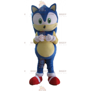 BIGGYMONKEY™ Mascot Costume of Sonic the Famous Video Game Blue