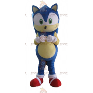 Kostým maskota BIGGYMONKEY™ Sonic the Famous Video Game Blue