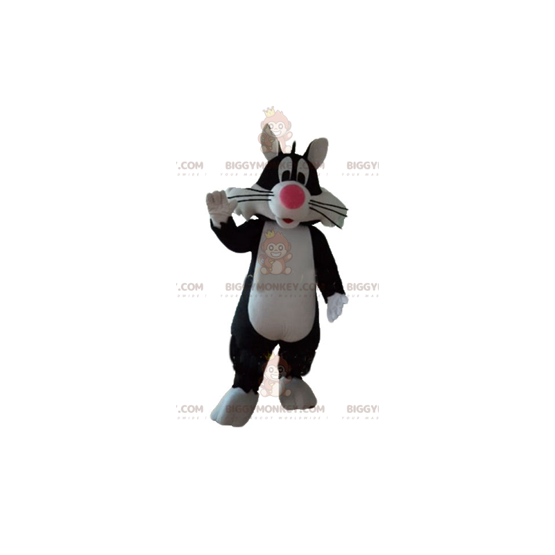 Costume de mascotte BIGGYMONKEY™ de Grosminet chat noir de Costume de mascotte BIGGYMONKEY™ de Grosminet chat noir de