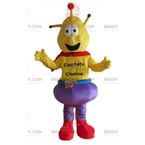 Captain Cosmo Alien Geel BIGGYMONKEY™ Mascottekostuum -