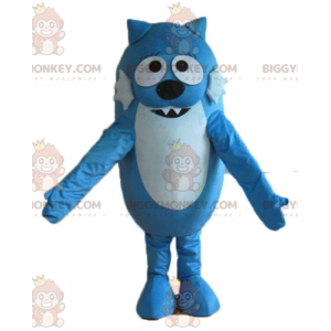 Costume mascotte BIGGYMONKEY™ cane gatto blu bicolore -