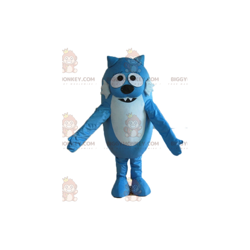 Kaksivärinen sininen koirakissa BIGGYMONKEY™ maskottiasu - Kaksivärinen sininen koirakissa BIGGYMONKEY™ maskottiasu -