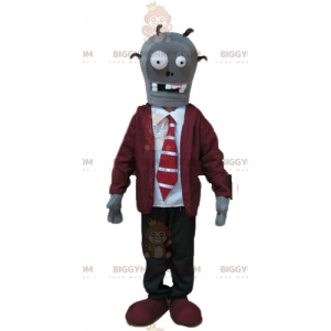 Undead Skeleton BIGGYMONKEY™ Mascot Costume in Tie Suit -