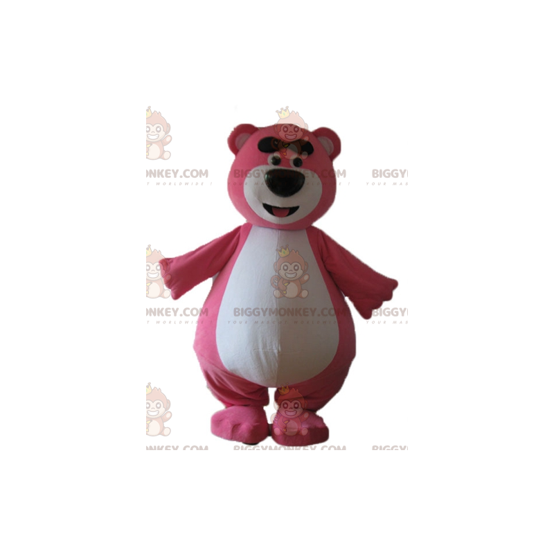 Big Funny Plump Pink og White Teddy BIGGYMONKEY™ maskotkostume Big Funny Plump Pink og White Teddy BIGGYMONKEY™ maskotkostume