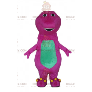 Costume de mascotte BIGGYMONKEY™ de gros dinosaure rose et vert