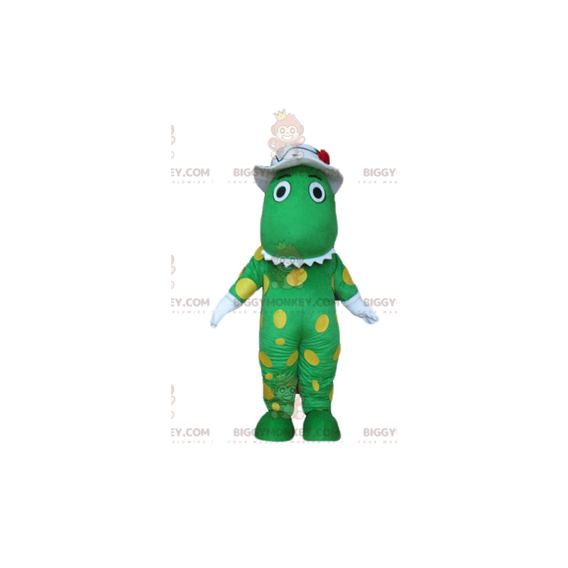 Costume de mascotte BIGGYMONKEY™ de dinosaure de crocodile vert Costume de mascotte BIGGYMONKEY™ de dinosaure de crocodile vert