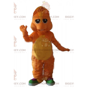 Disfraz de mascota dragón naranja y amarillo BIGGYMONKEY™ -