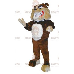 Costume mascotte Bulldog marrone beige e bianco BIGGYMONKEY™ -