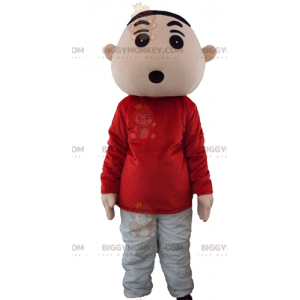 Youth Boy BIGGYMONKEY™ Mascot Costume in Red and Gray Outfit -