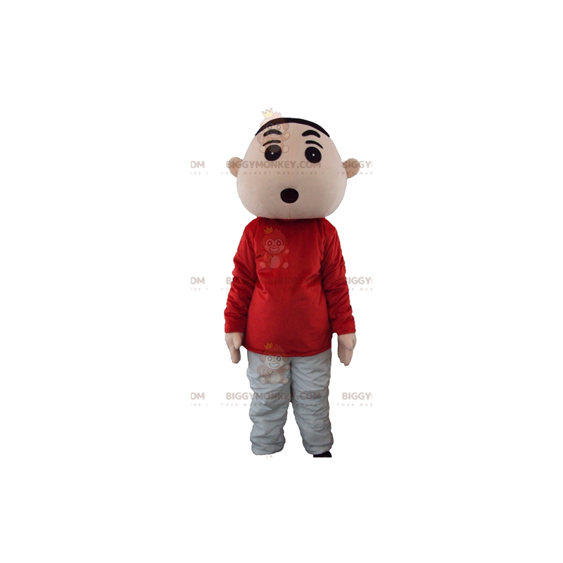 Costume da mascotte BIGGYMONKEY™ da ragazzo in abito rosso e Costume da mascotte BIGGYMONKEY™ da ragazzo in abito rosso e