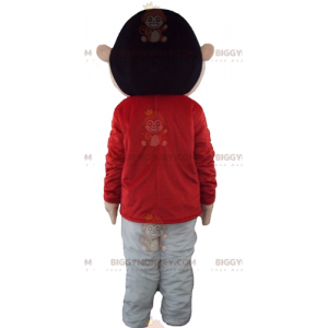 Youth Boy BIGGYMONKEY™ Mascot Costume in Red and Gray Outfit –