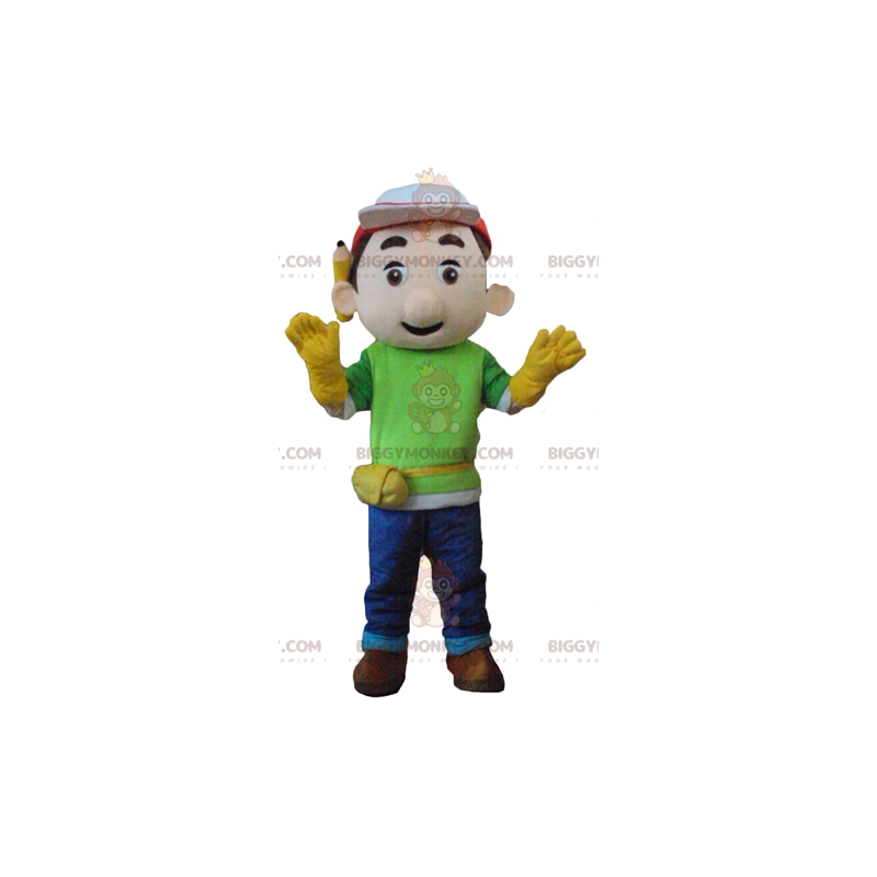 Bouwmanager-arbeider BIGGYMONKEY™-mascottekostuum - Bouwmanager-arbeider BIGGYMONKEY™-mascottekostuum -