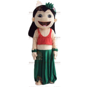 Lilo and Stitch Διάσημη στολή μασκότ Lilo της Ταϊτής BIGGYMONKEY™ - Μασκότ διάσημων χαρακτήρων - BiggyMonkey.com