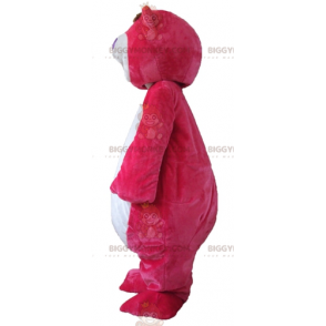 Kostým velkého vtipného baculatého růžového a bílého Teddyho