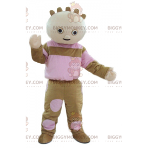 Brown and Pink Baby Doll BIGGYMONKEY™ Mascot Costume -