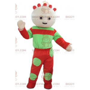 Grünes und rotes BIGGYMONKEY™-Maskottchen-Kostüm für Babypuppen