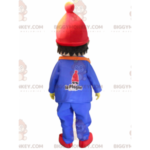 Sød lille dreng BIGGYMONKEY™ maskotkostume klædt i vinterdragt