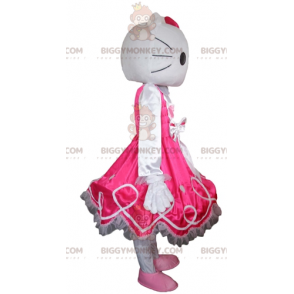 BIGGYMONKEY™ Hello Kitty berömd tecknad vit kattmaskotdräkt - Maskoter kända människor - BIGGYMONKEY_03718 - BiggyMonkey.com