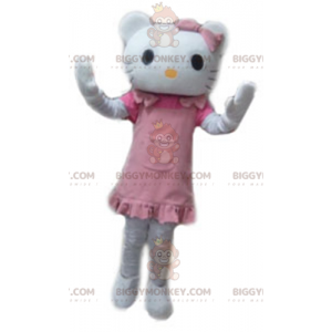 BIGGYMONKEY™ Hello Kitty berömd tecknad vit kattmaskotdräkt -