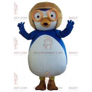 BIGGYMONKEY™ Big Blue and White Bird Mascot Costume with