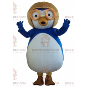 BIGGYMONKEY™ Maskottchen-Kostüm mit großem blau-weißem Vogel