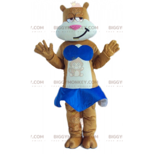 Traje de mascote de gato marrom e branco BIGGYMONKEY™ com saia