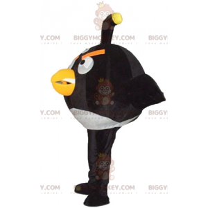 Costume de mascotte BIGGYMONKEY™ de gros oiseau noir et blanc