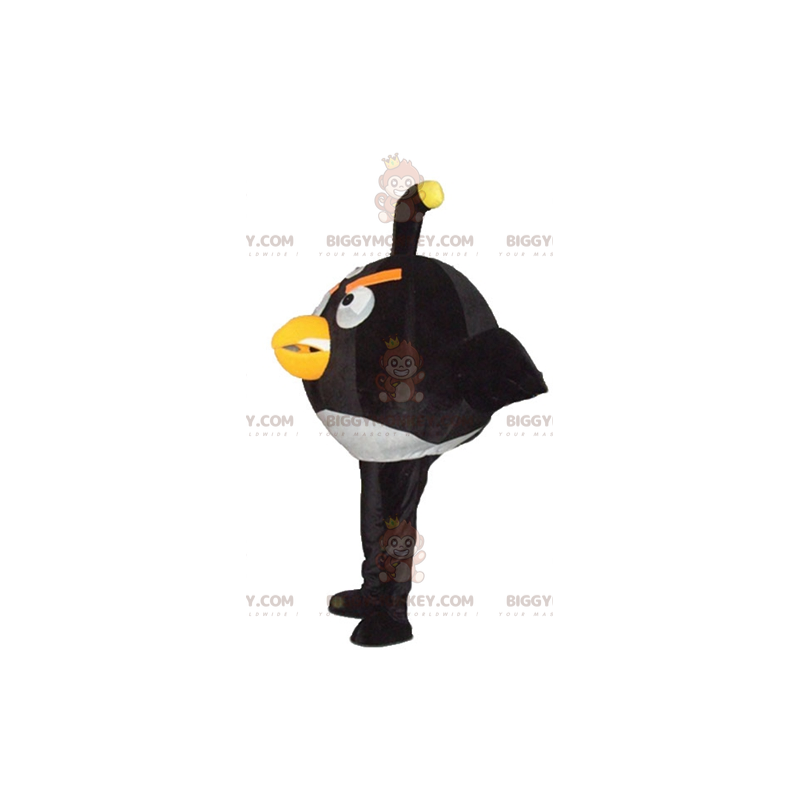 Traje de mascote BIGGYMONKEY™ de grande pássaro preto e branco Traje de mascote BIGGYMONKEY™ de grande pássaro preto e branco