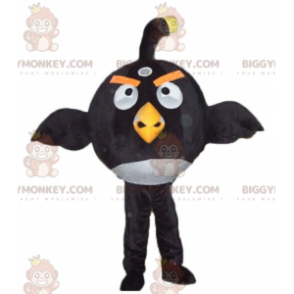 Disfraz de mascota BIGGYMONKEY™ del gran pájaro blanco y negro del famoso  juego Angry Birds