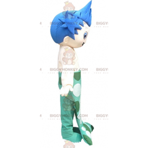 Disfraz de mascota BIGGYMONKEY™ de niño sirena de pelo azul -