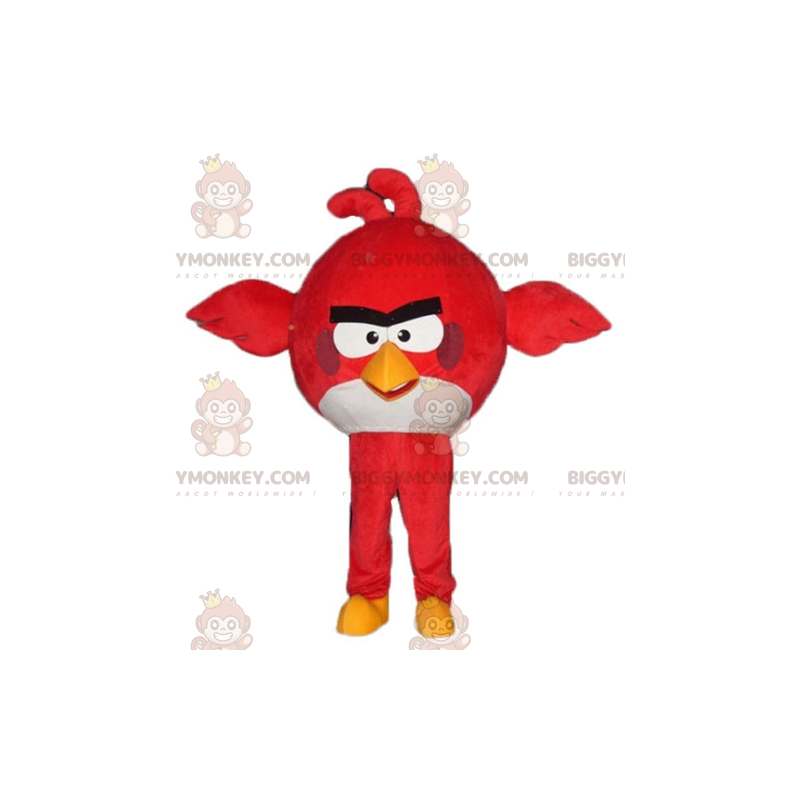 Costume de mascotte BIGGYMONKEY™ de gros oiseau rouge et blanc