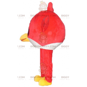 Costume de mascotte BIGGYMONKEY™ de gros oiseau rouge et blanc