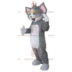 Kostium maskotki BIGGYMONKEY™ Toma, słynnego szaro-białego kota