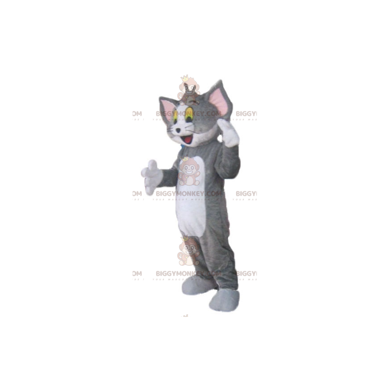 Traje de mascote BIGGYMONKEY™ de Tom, o famoso gato cinza e Traje de mascote BIGGYMONKEY™ de Tom, o famoso gato cinza e