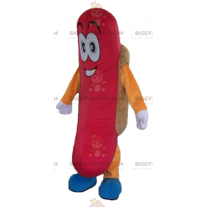 Colorful Smiling Giant Hot Dog BIGGYMONKEY™ Mascot Costume –