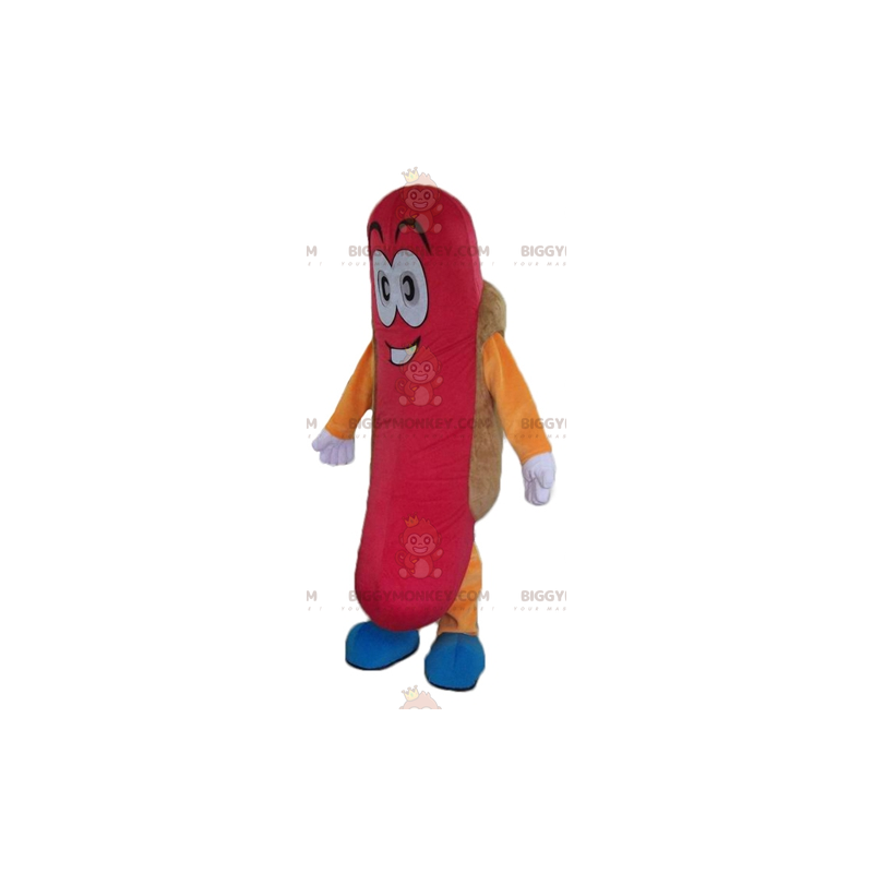 Kleurrijk lachende gigantische hotdog BIGGYMONKEY™ Kleurrijk lachende gigantische hotdog BIGGYMONKEY™